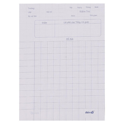 Giấy Kiểm Tra Điểm 10 5 Ôly Vuông - Thiên Long TP-GKT03