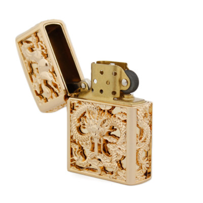 Vỏ Hột Quẹt Bật Lửa Xăng Đá Chief CF0975Y Thiết Kế Đẹp Độc Lạ - Dùng Xăng Bấc Đá Cao Cấp