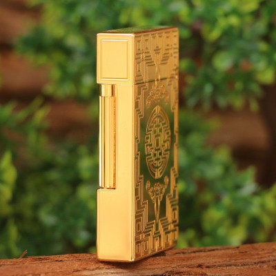 Vỏ Hột Quẹt Bật Lửa Gas Đá S.T Upon D23V Thiết Kế Họa Tiết Hoa Văn Độc Đáo - Dùng Gas Đá Cao Cấp