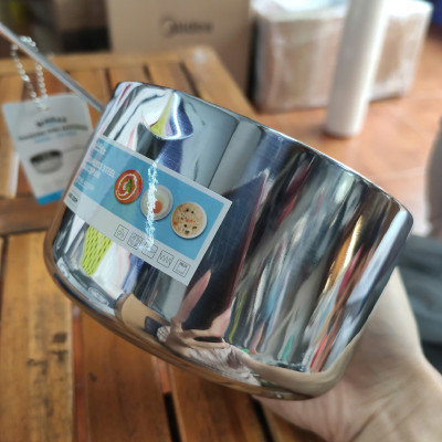 Quánh Inox 316 đúc nguyên khối Hàn Quốc size 12cm đáy từ, có miệng rót bảo hành 5 năm