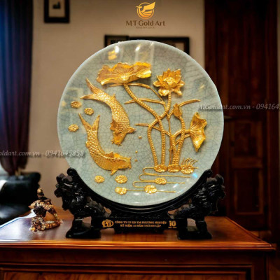 Đĩa Ngọc Dát Vàng