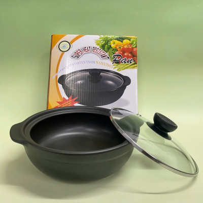 Nồi đất sứ loại 1 tráng men chống dính có nắp, sâu lòng, cạn lòng - Kho cá, thịt, mì cay, cơm niêu