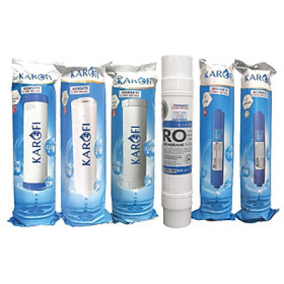 Combo 6 lõi lọc nước Karofi chính hãng dùng cho máy lọc nước Karofi HCV362 - Hàng Chính Hãng