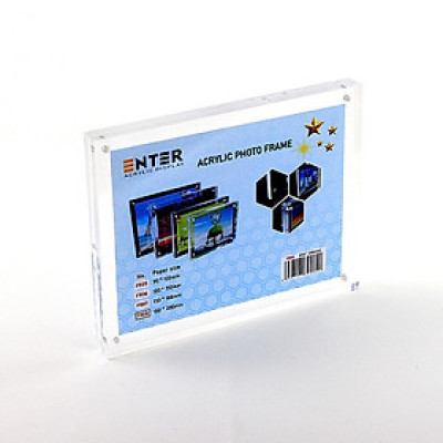 Khung hình mica cao cấp Enter FR08 150x200mm mica 10mmx2, Khung ảnh để bàn nam châm, Khung bằng khen