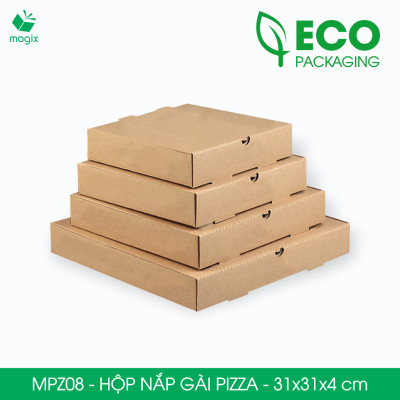 MPZ08 - 31x31x4 cm - 100 Hộp nắp gài pizza đa dụng - Hộp nắp gập, hộp carton gói hàng, hộp quà