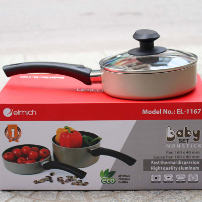 Bộ Nồi Chảo Chống Dính Elmich BABY EL-1167 Dùng Bếp Từ