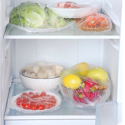 Set  2 túi  ((200 )chiếc  màng bọc thực phẩm co giãn siêu dai có chun kèm túi gấu - Mũ chùm đầu dùng 1 lần tiện lợi