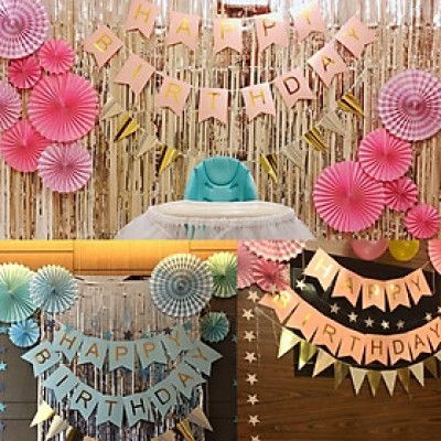 Dây Happy Birthday Đuôi Cá Nhiều Màu