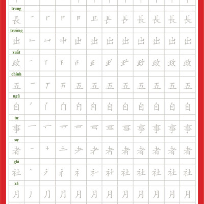 Bộ 2 Vở Tập viết khắc chìm 1945 chữ hán phồn thể Tiếng Trung, chữ Kanji tiếng Nhật, luyện viết 214 bộ thủ chữ Hán, rèn chữ đẹp Tập 1+Tập 2 