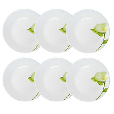 Bộ 6 Đĩa Thủy Tinh 190 La Opala Diva Ivory I.B  LAPB190IB