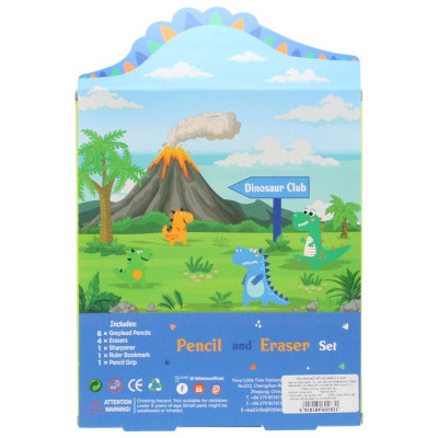Bộ Dụng Cụ Học Tập Khủng Long Dinosaur Club - Little Tree GP8012-E (13 Chi Tiết)