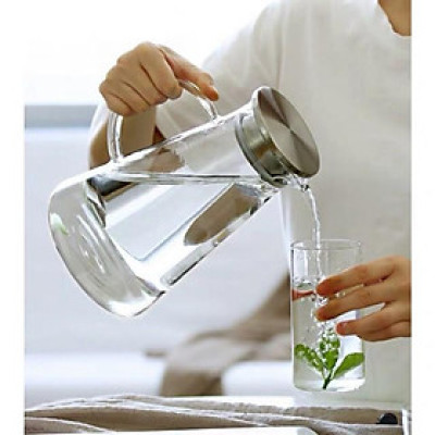 Bình nước thuỷ tinh siêu chịu nhiệt 120 độ C cao cấp 1.8 lít