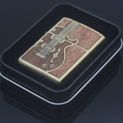 Vỏ Hột Quẹt Bật Lửa Hộp Quẹt Xăng Đá Zorro Z85914 Họa Tiết Cây Đàn - Dùng Xăng Bấc Đá Cao Cấp