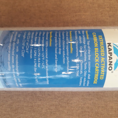 Lõi lọc than hoạt tính khối đặc CTO 10 inch Kapano (cấp lọc số 2, 3) - Hàng chính hãng