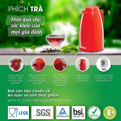 Phích pha trà 6 lớp giữ nhiệt lên tới 12h RD 1542 N2.E - chính hãng Rạng Đông - dung tích 1.5 lít