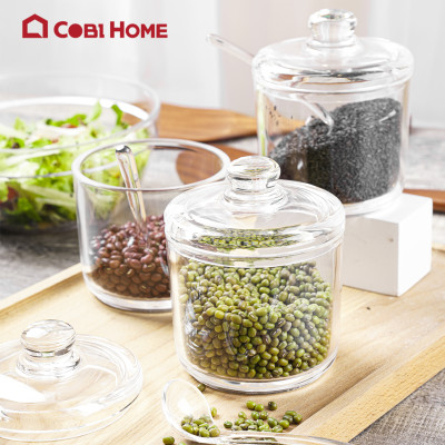 hũ đựng gia vị, lọ đựng gia vị bằng nhựa màu trắng trong cao cấp 376042/376043/376044. Nhâp khẩu phân phối chính hãng cobi home.