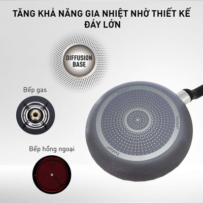 Chảo sâu lòng chống dính Tefal Natura 26cm, dùng cho bếp gas và hồng ngoại- Hàng chính hãng