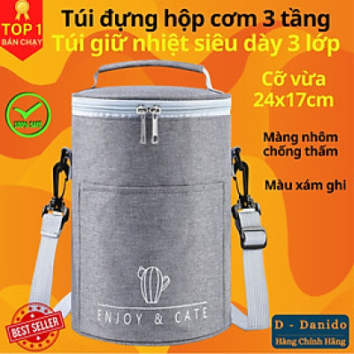 [HÀNG CÓ CHỌN SIZE] Túi Giữ Nhiệt Đựng Hộp Cơm Văn Phòng Siêu Dày 3 Lớp Chống Thấm Cao Cấp Chính Hãng