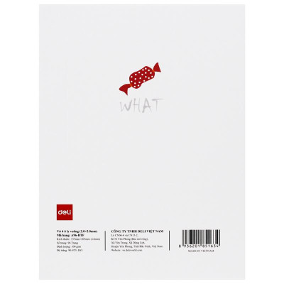 Tập Học Sinh - 4 Ô Ly Vuông - 96 Trang 100gsm - Deli CNA96-BTF (Mẫu Bìa Giao Ngẫu Nhiên)