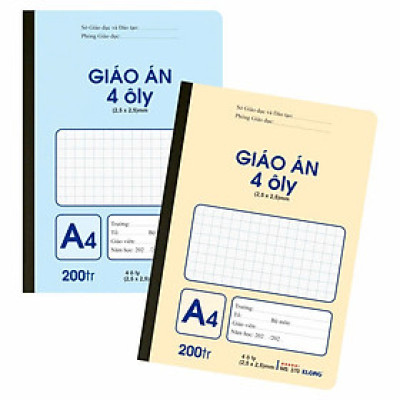 Sổ giáo án 4 Ô ly A4, 120 trang Klong, MS 314
