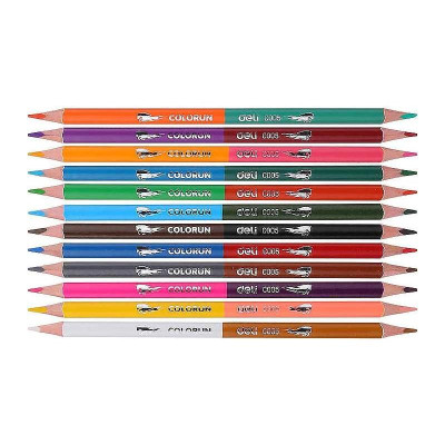 Bút Chì Màu 2 Đầu 24 Màu Deli C00520