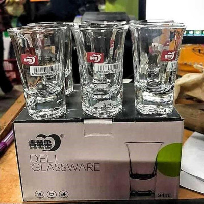 Bộ 6 Ly Uống Rượu Nhỏ 35ML Cao Cấp - Bộ 6 Chén Thủy Tinh Đế Dày Sáng Bóng - Cốc Uống Rượu Làm Từ Thủy Tinh Cao Cấp, Độ Tinh Khiết Cao, Siêu Trong