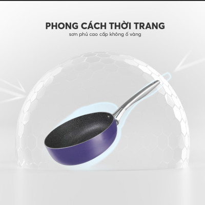Chảo chống dính Full induction Elmich Hera EL8248 đương kính 28cm miệng chống văng dầu - Hàng chính hãng
