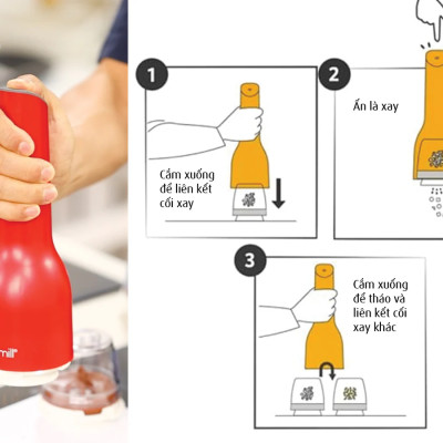 Máy xay gia vị FinaMill pin sạc,  Đa Năng, Tiện Lợi, Thiết Kế Đột Phá