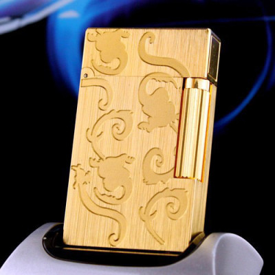 Vỏ Hột Quẹt Bật Lửa Gas Đá Upon D21V Thiết Kế Họa Tiết Khắc Hoa Văn Độc Đáo - Dùng Gas Đá Cao Cấp