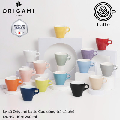 Ly sứ Origami Latte Cup 250ml uống trà cà phê