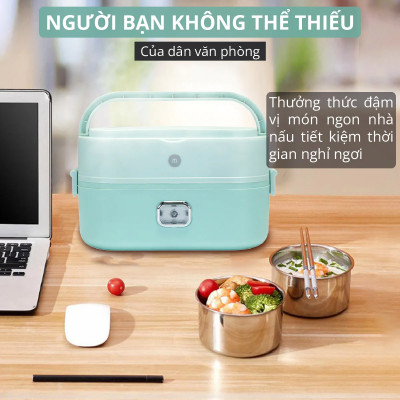 Hộp Hâm Cơm, Thức Ăn 2 tầng Mishio MK317 inox 304 - Hàng chính hãng