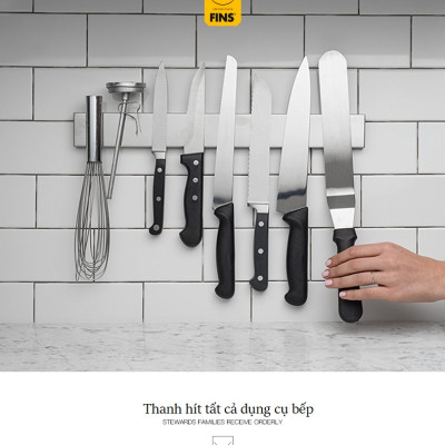 Thanh gác dao hít từ tính, giá để hít dao, kéo, dụng cụ bếp, sắp xếp gọn gàng nhà bếp, tiện dụng giữ đồ nhà bếp khô ráo_HK099