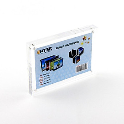 Khung hình mica cao cấp Enter FR06 100x150mm mica 10mmx2, Khung ảnh để bàn nam châm, Khung bằng khen