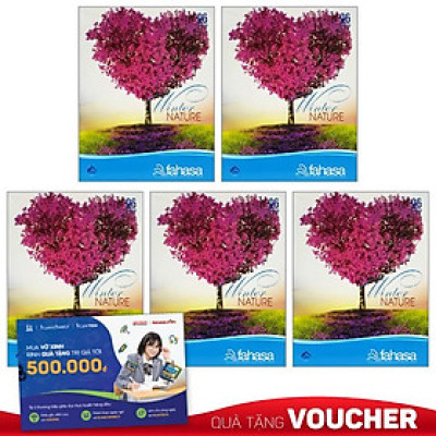 Combo 5 Tập 4 Ly Ngang 96 Trang ĐL 60g/m2 - FAHASA (Mẫu Màu Giao Ngẫu Nhiên)