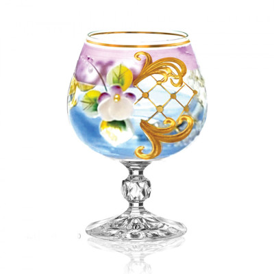 Bộ 2 ly Brandy, cognac 250ml mạ vàng 24k đắp nổi Tuyệt đẹp