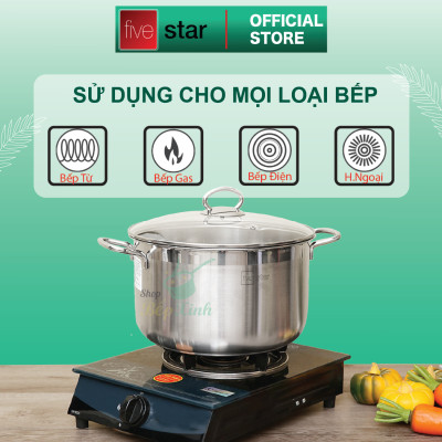 Nồi luộc gà 3 đáy 28 cm Fivestar FSN 28IN1 tặng 2 vá canh 