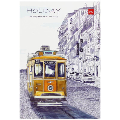 Tập Sinh Viên - Kẻ Ngang Có Chấm - 120 Trang 80gsm - Deli CNB120-HLD (Mẫu Bìa Giao Ngẫu Nhiên)