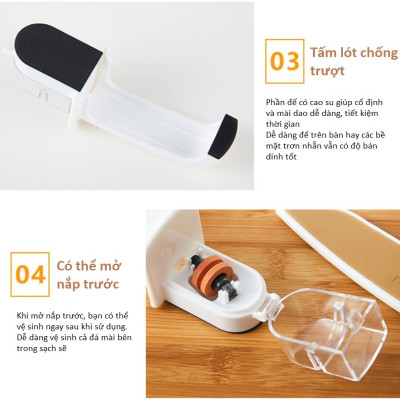 Dụng cụ mài dao cầm tay, dùng để mài sắc dao nhanh chóng, có tay cầm vững chắc không bị trơn trượt - nội địa Nhật Bản 