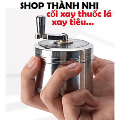 Cối Xay Thuốc Cầm Tay Bằng Kim Loại , thuốc sợi cho tẩu thuốc, tiêu ớt ( giao màu ngẫu nhiên)