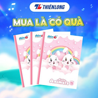 Bộ 5 Tập học sinh 96 trang 4 ô ly ngang 70 gsm Điểm 10 TP-NB048 (hình ngẫu nhiên)