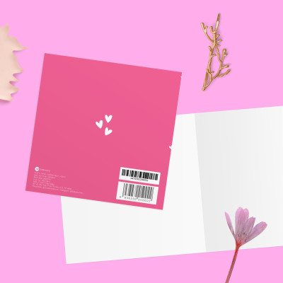 Thiệp tình yêu, Valentine, tỏ tình, SDstationery Hop With Joy, hình thỏ dễ thương vui nhộn, vuông 12x12 cm