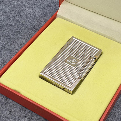 Vỏ Hột Quẹt Bật Lửa Upon D136T Họa Tiết Ô Vuông Nhỏ Màu Bạc - Dùng Ga Đá Cao Cấp