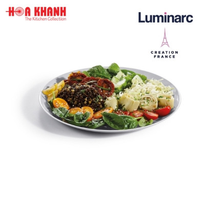 Đĩa Thủy Tinh Luminarc Diwali Granit 25cm đựng thức ăn, cường lực, kháng vỡ - Bộ 3 đĩa - P0870
