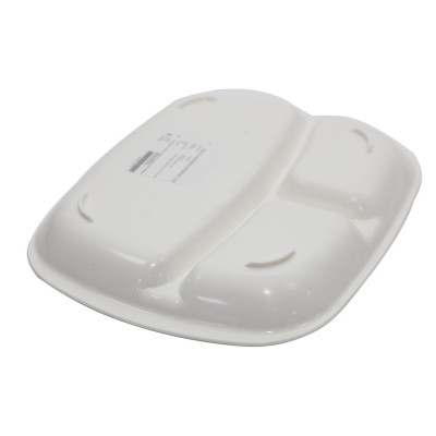 Set 02 Đĩa ăn chia 3 ngăn cho bé màu trắng - Hàng nội địa Nhật