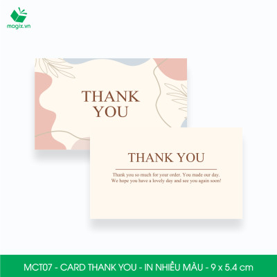 MCT07 - 9x5.4 cm - 500 Card Thank you, Thiệp cảm ơn khách hàng, card cám ơn cứng cáp sang trọng