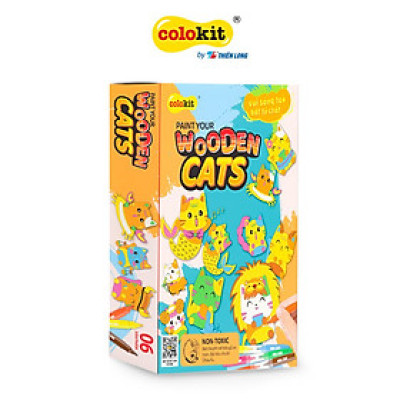 Bộ tranh gỗ tô màu Bé Mèo cute Thiên Long Colokit KIT-C030