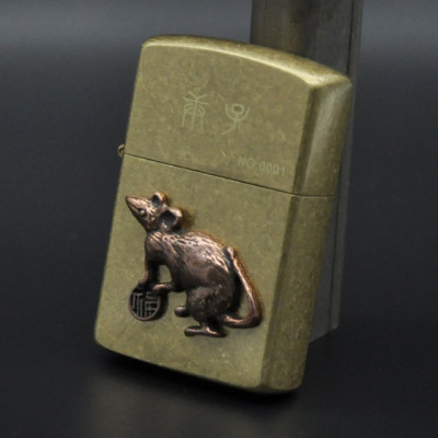 Vỏ Hột Quẹt Bật Lửa Xăng Đá Zorro Z91743 Họa Tiết Con Chuột - Dùng Xăng Bấc Đá Cao Cấp