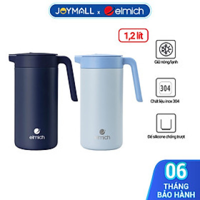 Bình giữ nhiệt gia đình inox 304 Elmich EL8343 1.2L, Hàng chính hãng, có lưới lọc trà, mở nắp một chạm - JoyMall