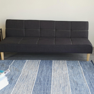 Sofa bed 3 trong 1 Juno sofa chân gỗ màu xám đen