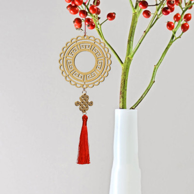 Combo 6V - Bộ 6 dây treo trang trí Tết Khai Lộc Hoàng Kim màu vàng, trang trí mai đào 